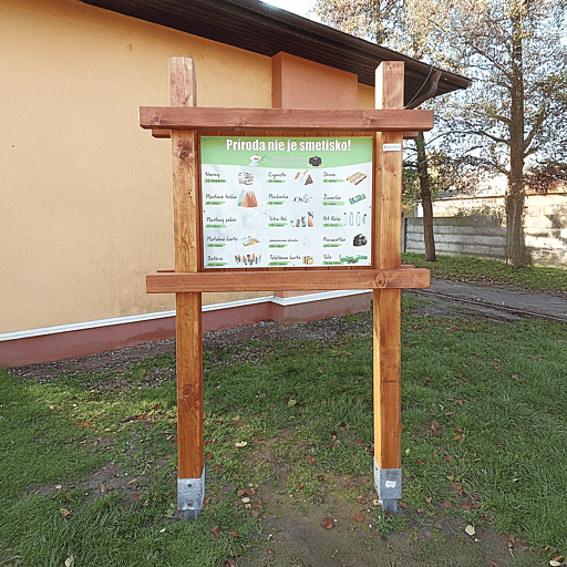 Tabuľa rozkladu odpadu pre školu